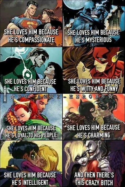Superman She Loves Him Because He S Compassionate Batman She Loves Him Because He S Mysterious