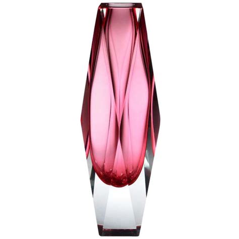 A Pink Murano Glass Vase At 1stdibs