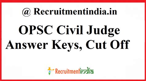 These posts include cooperative inspector, senior assistant, ado, audit inspector, judicial. OPSC OJS Answer Key 2020 || Civil Judge Exam Key, Cut Off