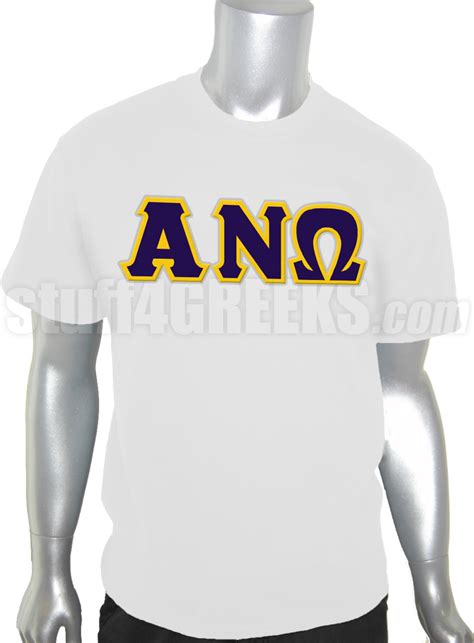 Alpha Nu Omega Mens Screen Printed T Shirt With Greek Letters White