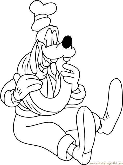 Happy Goofy Coloring Page For Kids Free Goofy Printable Coloring