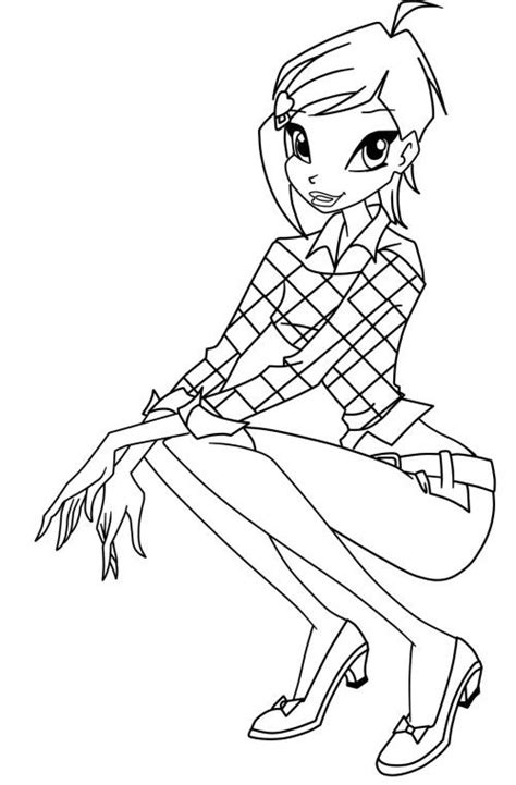 Here is some coloring pages of your favorite winx. Winx Club Tecna Coloring Pages | Desenhos preto e branco ...