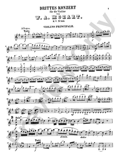 Mozart Violin Concerto No 3 In G Major K 216 Violin Book Wolfgang Amadeus Mozart Digital