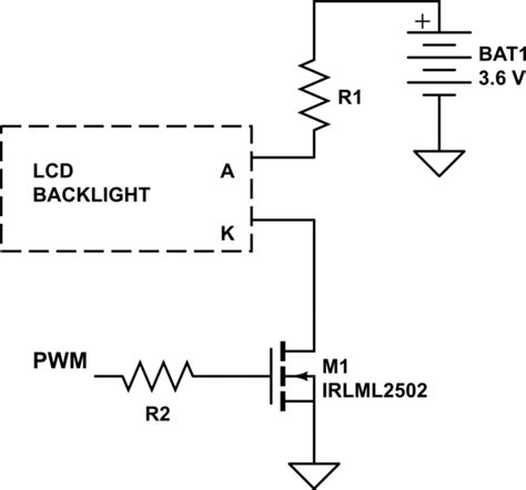 Lcd 16x2 Circuit To Adjust The Lcd Backlight By A Pwm Signal