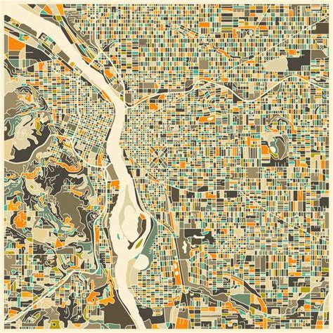 Portland Map Art Print By Jazzberry Blue Society6 Map Canvas Print