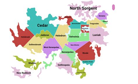 Map Of Sorgent A Continent In My Fictional Universe Imaginarymaps
