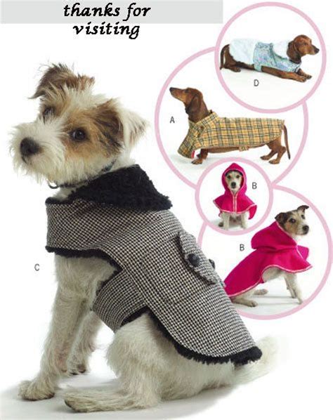 Dog Coat Pet Sewing Pattern Four Styles Of Dogs Coats Etsy Dog Coat