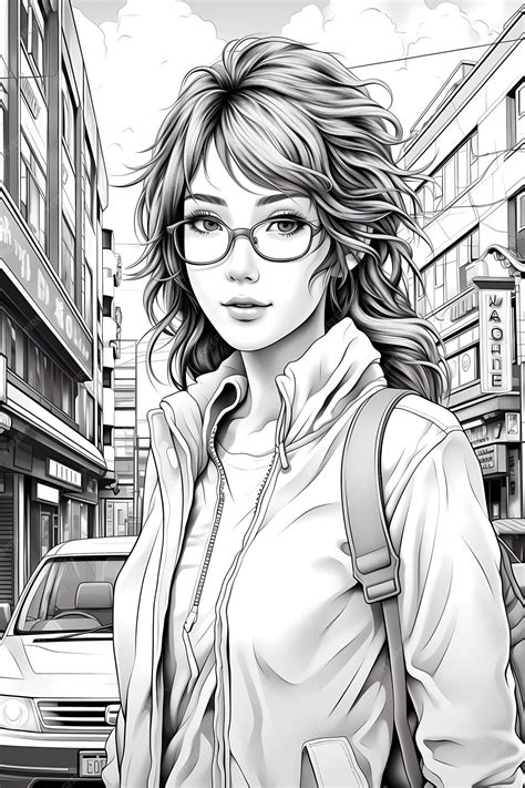 Premium Ai Image Anime Girl Coloring Page Unleash Your Creativity