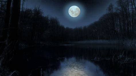 Moon Over Lake Night Video Footage Stock Footage Video 100 Royalty