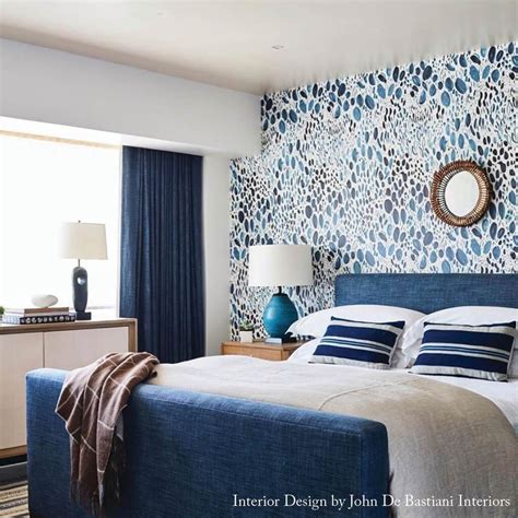 Blooms Wallpaper In Navy Rebecca Atwood Designs Master Bedroom