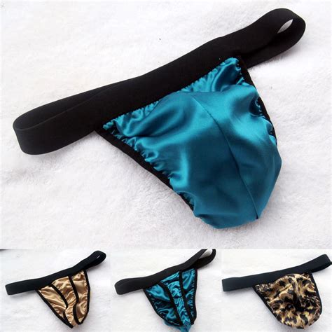 Male Pure Silk Panties Mens Thongs And G Strings Homme Sexy Lingerie
