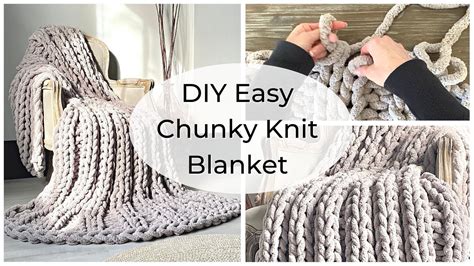 DIY Easy Chunky Knit Blanket How To Make A Chunky Blanket With