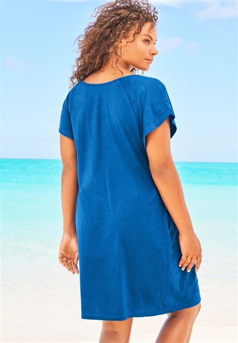 Box Pleat Coverup With Pockets Plus Size Swimsuit Cover Ups Woman