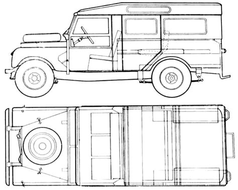 1969 Land Rover 109 Suv Blueprints Free Outlines