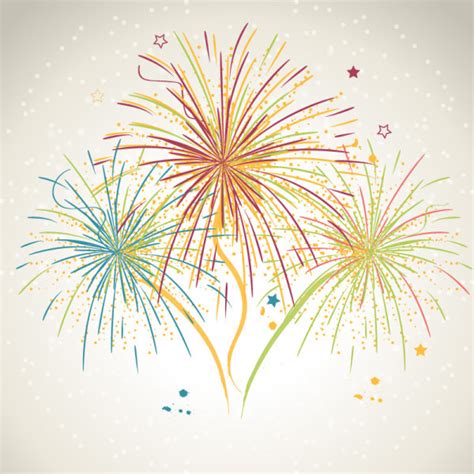 Hand Drawn Fireworks With Stars Vector Background Vectors Graphic Art