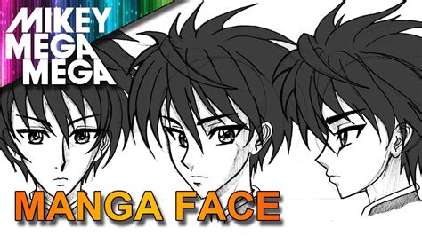 Draw the basic shape of the head starting with a vertical line to help you make sure both halves are even. How To Draw A MALE MANGA ANIME FACE - YouTube