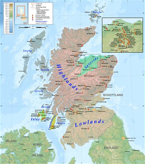 Auf unserer detaillierten england karte können sie sich das passende ziel für ihren traumurlaub im mystischen england heraus suchen. Scotch Whisky Regions and Distilleries [2,401 × 3,451 ...