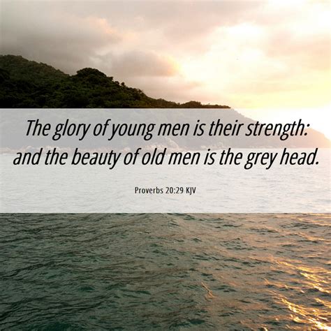Proverbs 2029 Kjv The Glory Of Young Men Is Their Strength And The