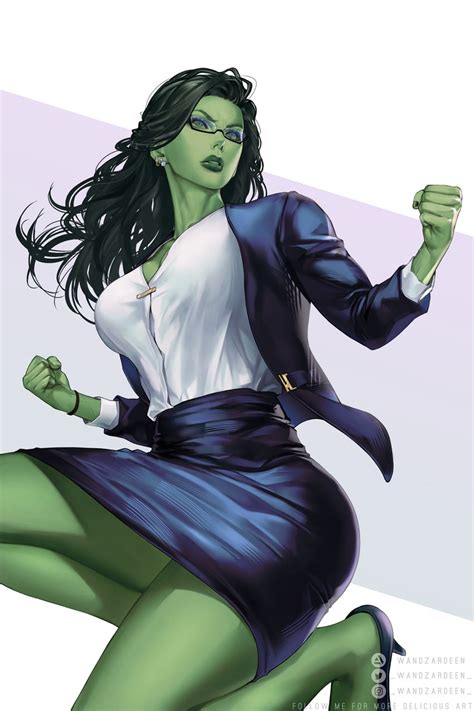 She Hulk And Jennifer Walters Marvel And More Drawn By Wandzardeen