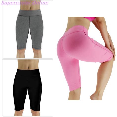 2016 New Women Fitness Knee Length Short Pants Outwear Skinny