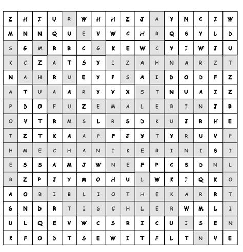 Dieses material wurde von unserem mitglied maysan zur verfügung gestellt. Arbeitsblatt "Berufe finden" - SUCHSEL mit 12 versteckten Wörtern