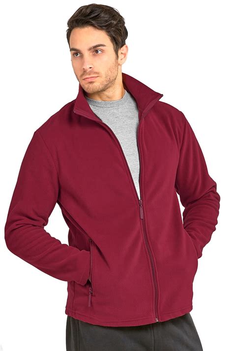 Mens Polar Fleece Jacket Plain Full Zip Up Warm Layering Coat Ebay