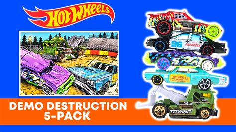 Hot Wheels Demo Destruction 5 Pack Demolition Derby Impala SS Speed