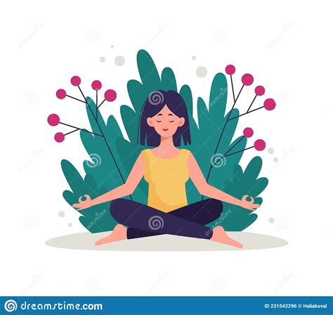 Woman Meditating In Yoga Lotus Pose Yoga Meditation Concept