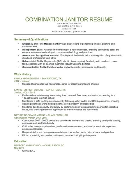 Cleaning person resume sample traditional best cleaning professionals resume example livecareer. Combination Resume Samples by Industry | Resume Genius | Professional profile resume ...