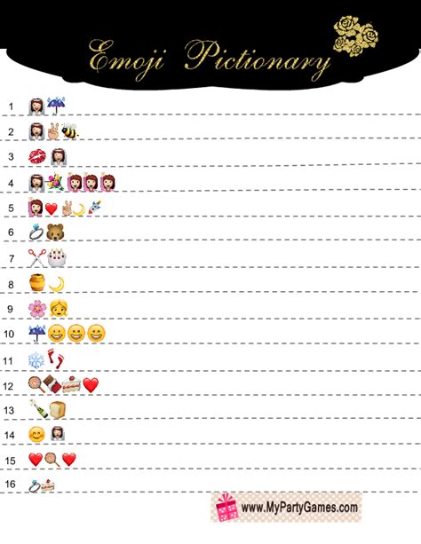 This is a modern and popular game these days and it is also fun to play. Free Printable Bridal Shower Emoji Pictionary Game