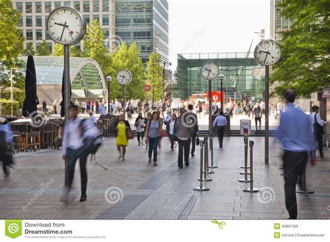People Blur Office People Moving Fast To Get To Work At Early Morning
