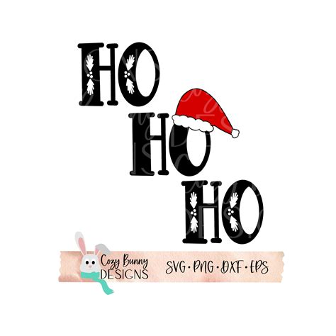Ho Ho Ho Santa Hat Christmas Svg Digital Cut File For Cricut Etsy Uk