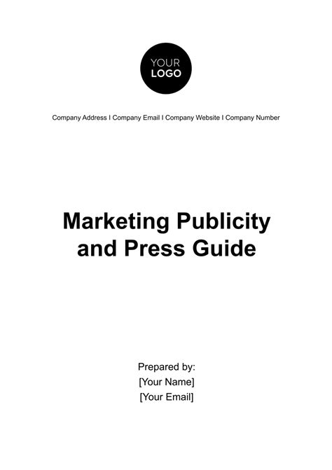 Free Marketing Publicity and Press Guide Template - Edit Online