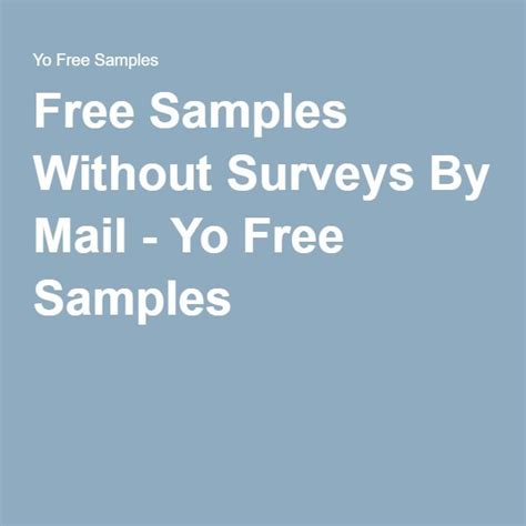 Free Samples Without Surveys By Mail - Yo Free Samples | Free samples without surveys, Free ...