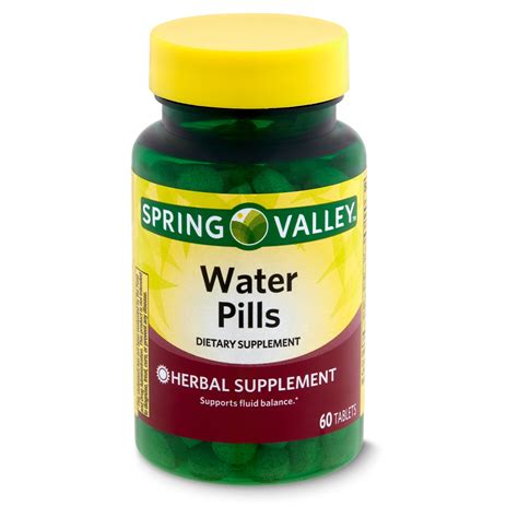 Spring Valley Water Pills Dietary Supplement Tablets 60 Count