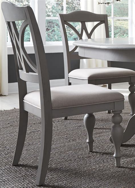 The 5 pc grey and white modern glass top dining room set by global furniture usa. Summer House Dove Grey Round Dining Room Set from Liberty ...