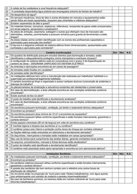 Lista De Verificação De Canteiro De Obras