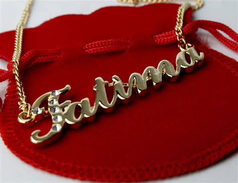 Name Necklace Fatima 18ct Gold Plated Made With Swarovski Elements T Ebay Anklet