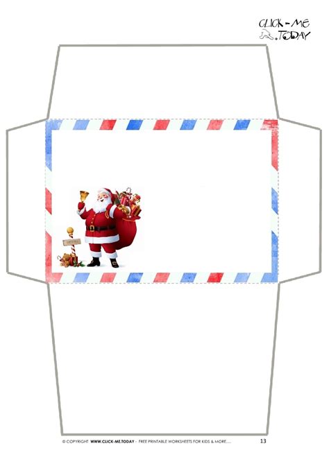 Create free christmas envelopes from your children's letter from santa claus. Craft envelope - Letter to Santa Claus -Simple Border Santa-13