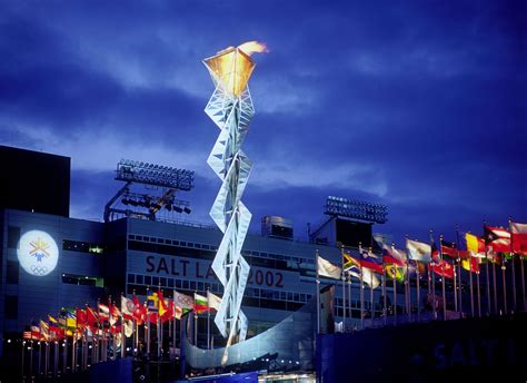 The Flame Is Lit In The 2002 Salt Lake Winter Games The Olympic Flame