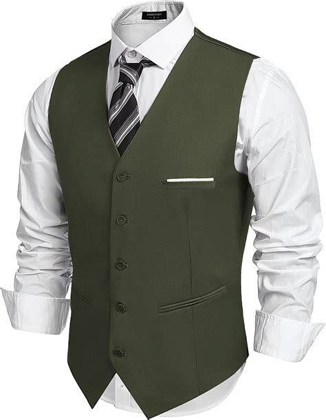 Coofandy Men S V Neck Suit Vests Fashion Formal Slim Fit Business Dress