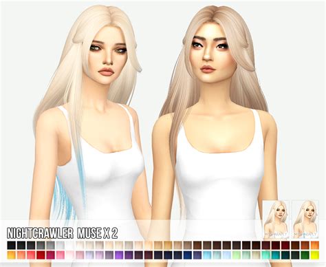 Sims 4 Hairs Miss Paraply Nightcrawler`s Muse Hair Retextured