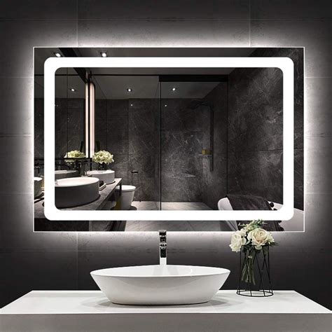 Wall Mounted Led Backlit Bathroom Mirror Rectangular