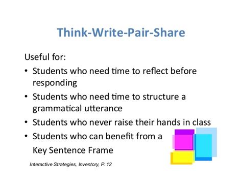 Think Pair Share And Questioning Reading