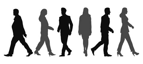 People Walking Silhouette Vector Art Icons And Graphics For Free Download