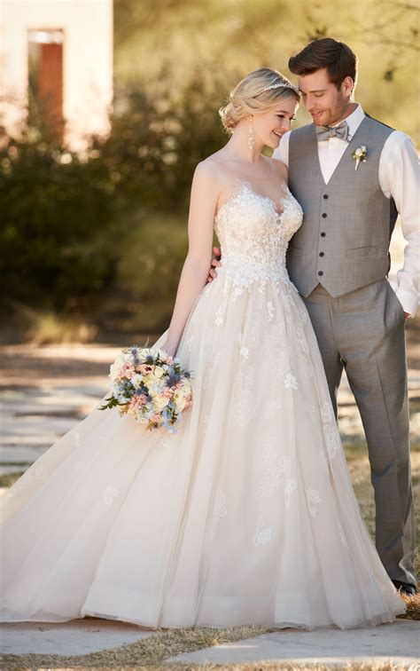 Ball Gown Wedding Dress With Tulle Skirt Essense Of