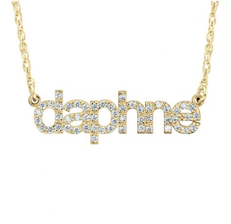 14k Solid Gold Lowercase Diamond Nameplate Necklace Be Monogrammed