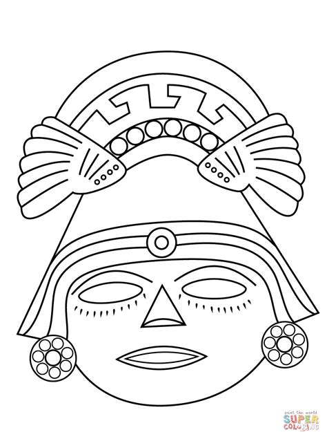 Ausmalbild Aztekenmaske Ausmalbilder Kostenlos Zum Ausdrucken