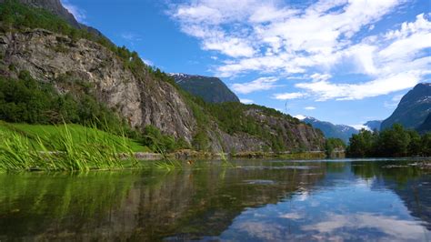 Beautiful Nature Norway Natural Landscape Lovatnet Lake Stock Video