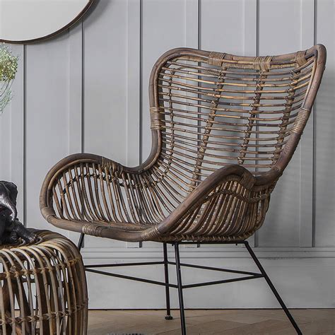 Swing hanging egg rattan chair outdoor garden patio hammock stand porch cushions. Rattan Lounger Chair By Primrose & Plum ...